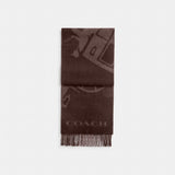 Coach Horse And Carriage Cashmere Muffler Maple