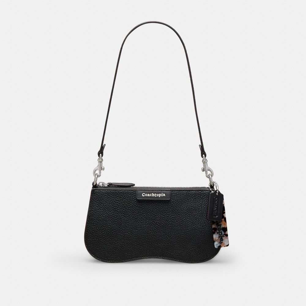 Coach Small Wavy Shoulder Bag In Coachtopia Leather Black