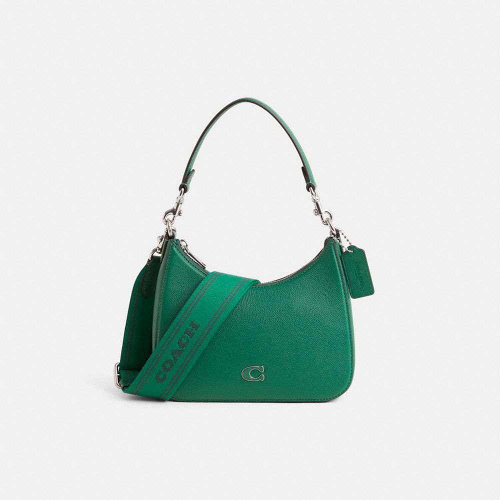 Coach Restored Hobo Crossbody With Signature Canvas Green