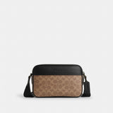 Coach Graham Crossbody Bag In Signature Canvas Gunmetal Tan Black