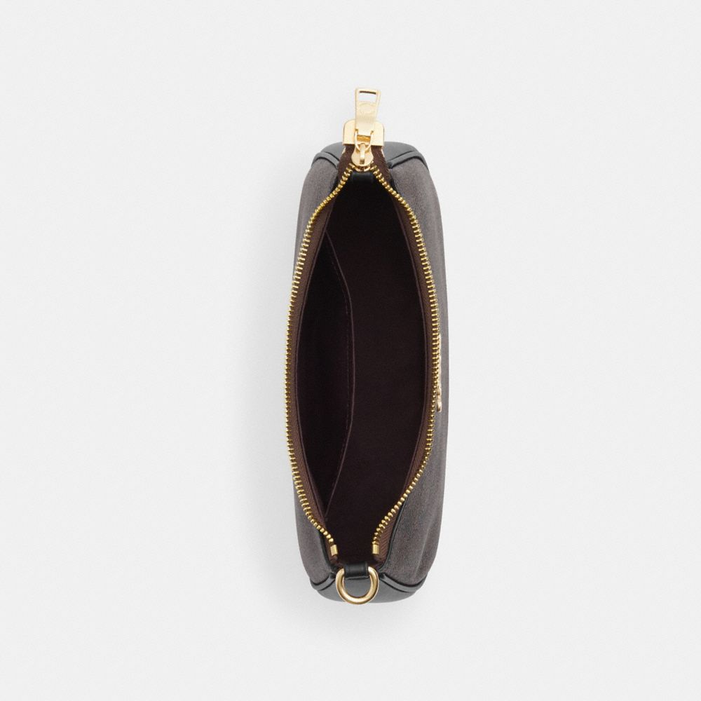 Coach Teri Shoulder Bag In Signature Canvas Gold Walnut Black