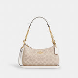 Coach Teri Shoulder Bag In Signature Canvas Gold Sand Chalk