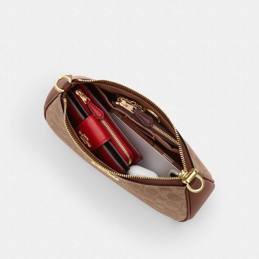 Coach Teri Shoulder Bag In Signature Canvas Gold Tan Brown