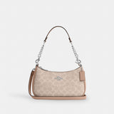 Coach Teri Shoulder Bag In Signature Canvas Silver Sand Taupe