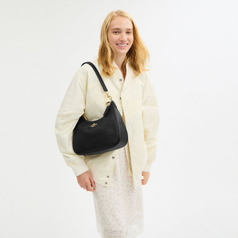 Coach Teri Hobo Bag Gold Black