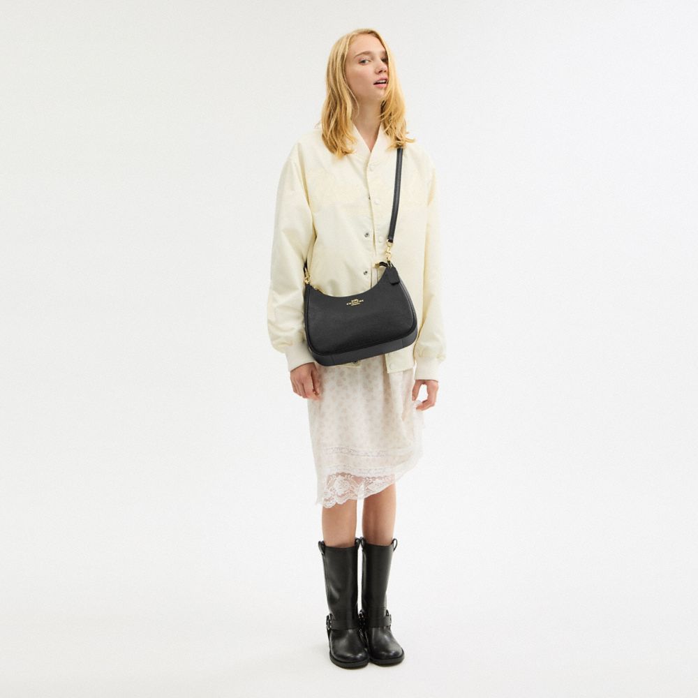 Coach Teri Hobo Bag Gold Black