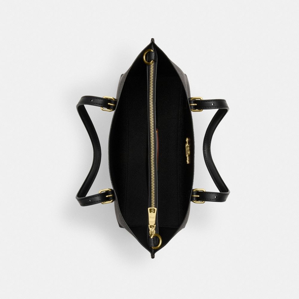 Coach Mollie Tote Bag 25 In Signature Canvas Gold Walnut Black