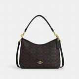 Coach Laurel Shoulder Bag In Signature Canvas Gold Walnut Black