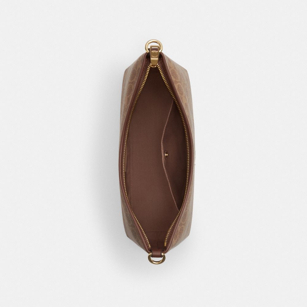 Coach Laurel Shoulder Bag In Signature Canvas Gold Tan Brown