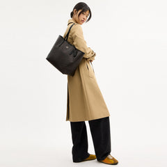 Coach City Tote Bag In Signature Canvas Gold Walnut Black