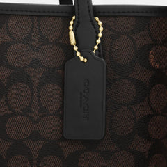 Coach City Tote Bag In Signature Canvas Gold Walnut Black