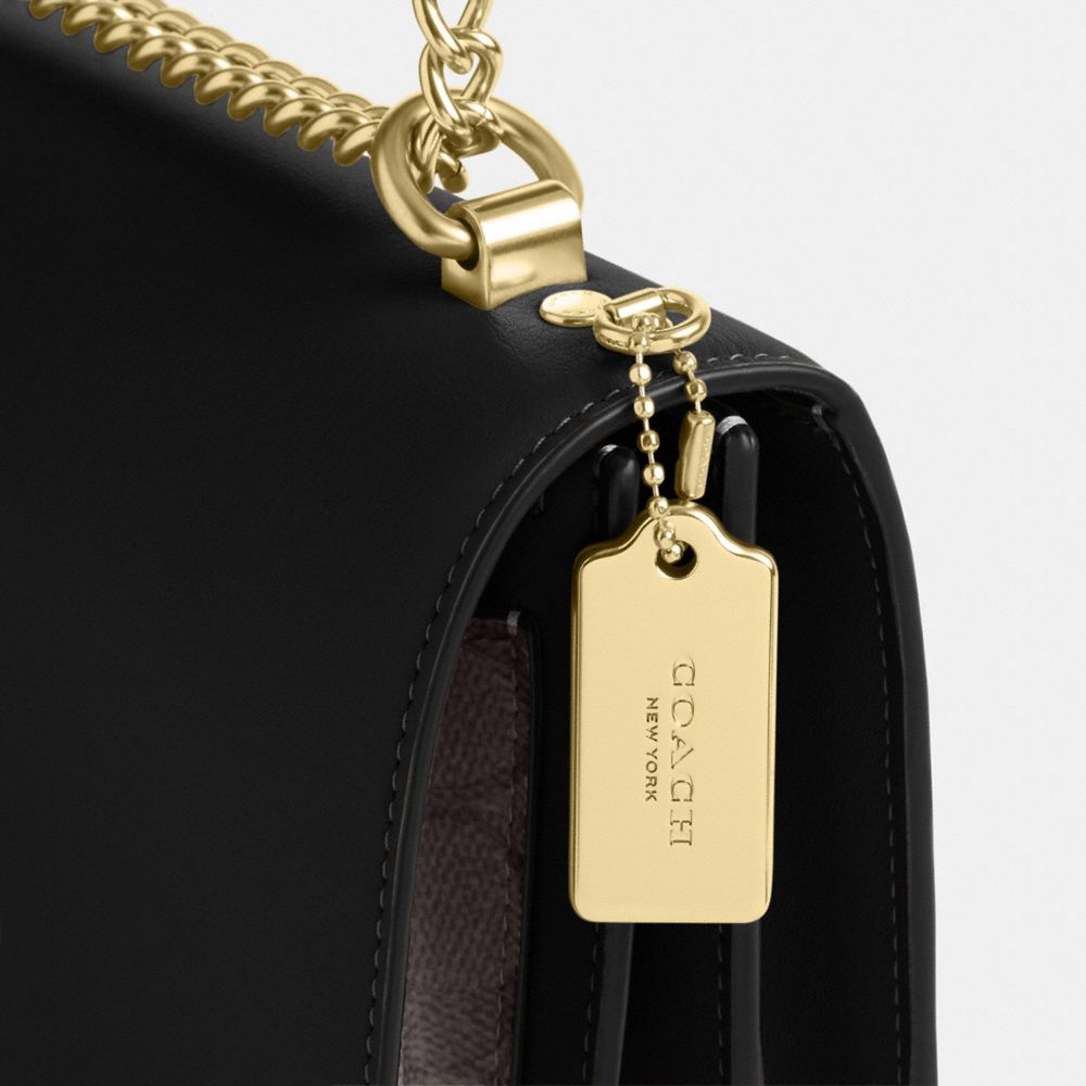 Coach Klare Crossbody Bag In Signature Canvas Gold Walnut Black