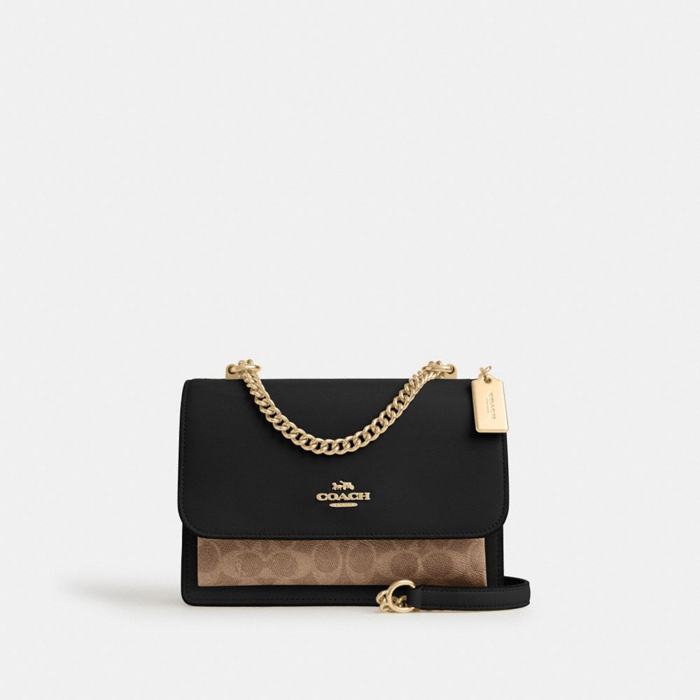 Coach Klare Crossbody Bag In Signature Canvas Gold Tan Black Multi