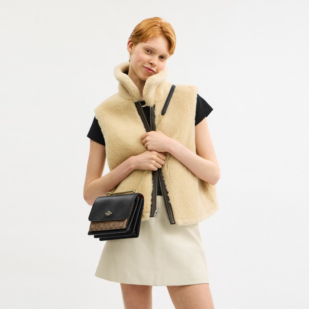 Coach Klare Crossbody Bag In Signature Canvas Gold Tan Black Multi