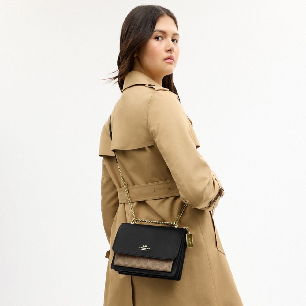 Coach Klare Crossbody Bag In Signature Canvas Gold Tan Black Multi