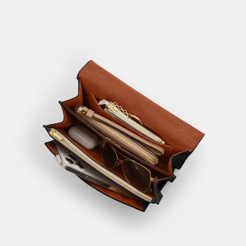 Coach Klare Crossbody Bag In Signature Canvas Gold Tan Black Multi