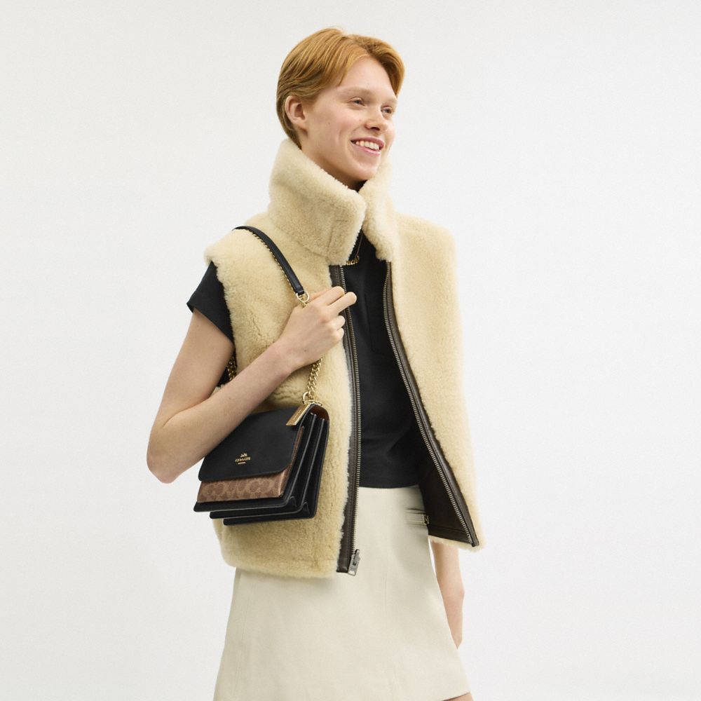 Coach Klare Crossbody Bag In Signature Canvas Gold Tan Black Multi