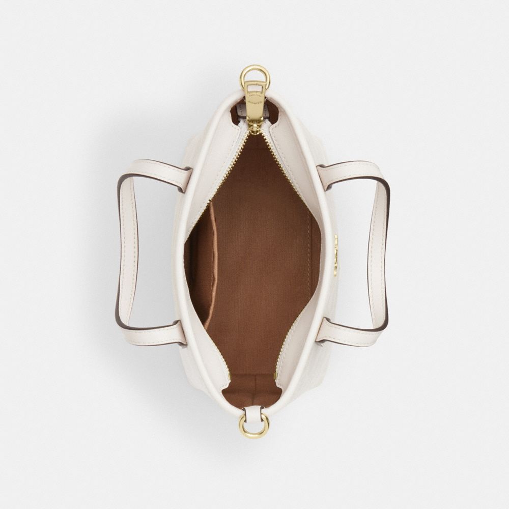 Coach City Mini Tote Bag In Signature Canvas Gold White Chalk