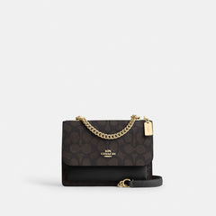 Coach Mini Klare Crossbody Bag In Signature Canvas Gold Walnut Black