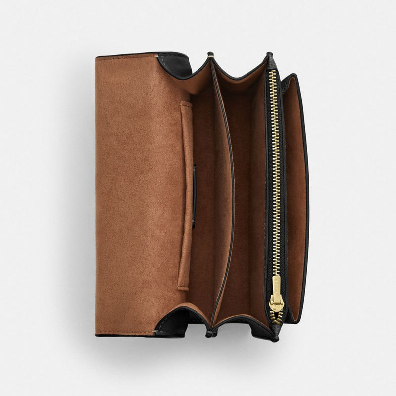 Coach Mini Klare Crossbody Bag In Signature Canvas Gold Walnut Black