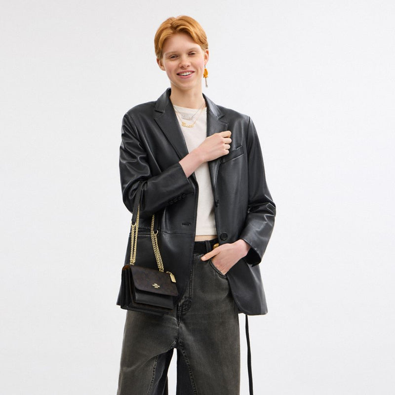 Coach Mini Klare Crossbody Bag In Signature Canvas Gold Walnut Black