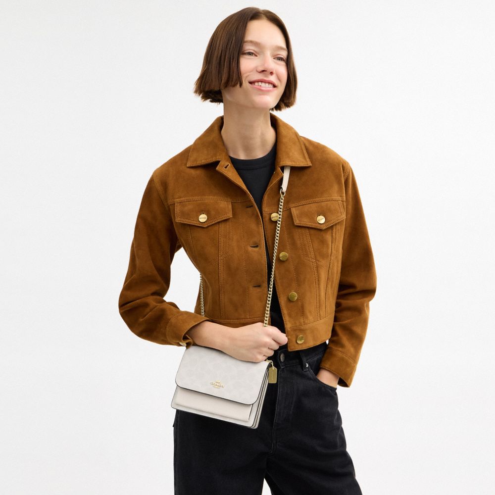 Coach Mini Klare Crossbody Bag In Signature Canvas Gold White Chalk