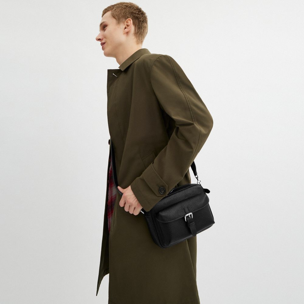 Coach Warner Crossbody Bag Silver Black