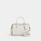 Coach Mini Rowan Crossbody Bag In Signature Canvas Gold White Chalk
