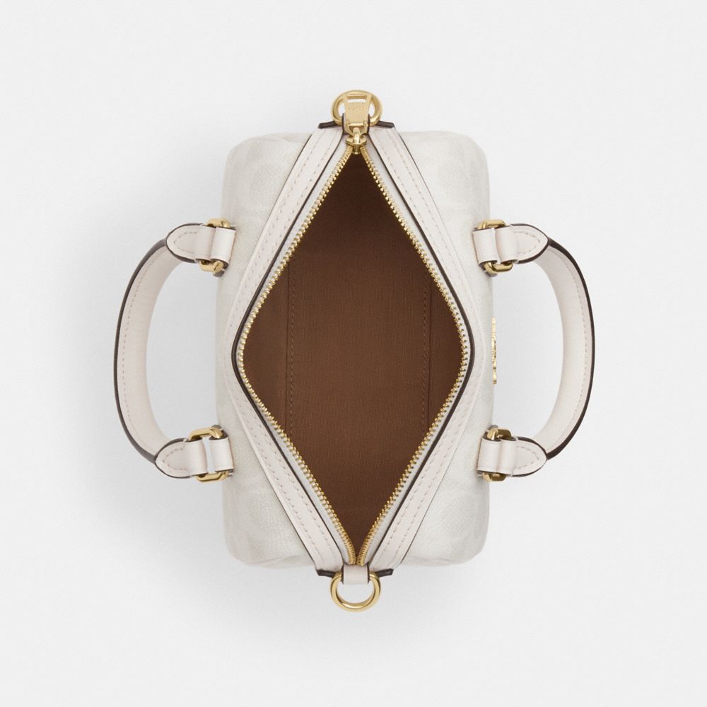 Coach Mini Rowan Crossbody Bag In Signature Canvas Gold White Chalk