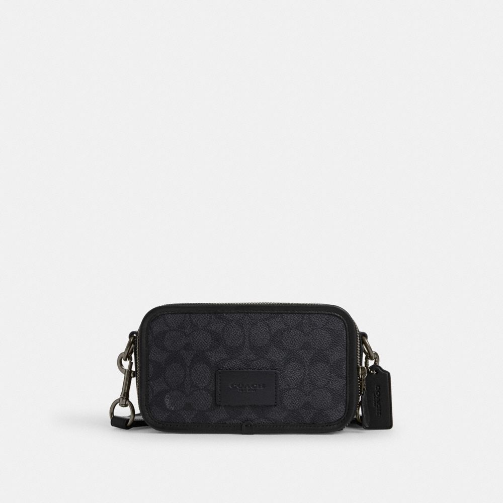 Coach Wyatt Crossbody Bag In Signature Canvas Gunmetal Charcoal Black