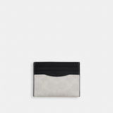 Coach Slim Id Card Case In Signature Canvas Chalk & Black