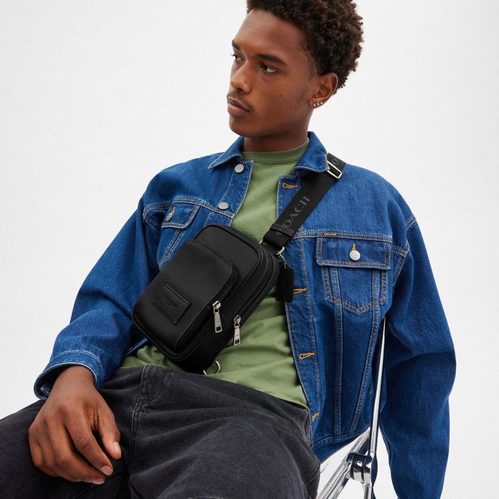 Coach Racer Sling Pack Gunmetal Black