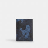 Coach Passport Card Case In Signature Camo Print Silver Blue Multi