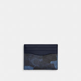 Coach Slim Id Card Case In Signature Camo Print Blue Multi