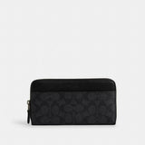 Coach Accordion Wallet In Signature Canvas Gunmetal Charcoal Black