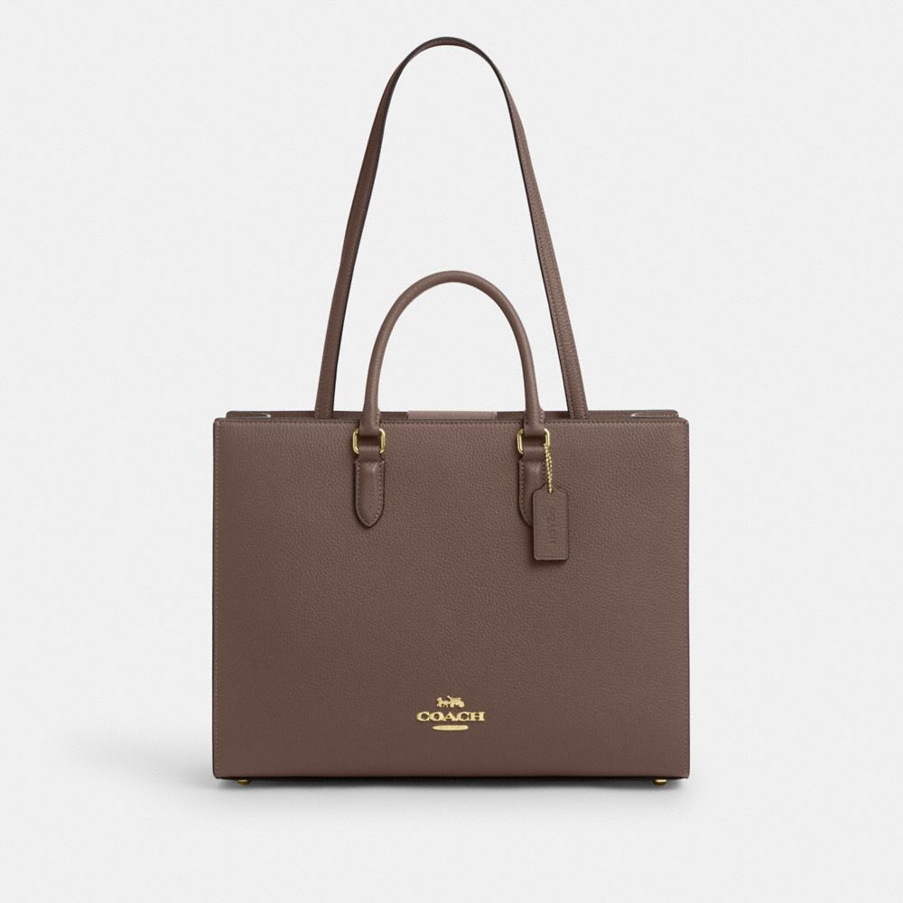 Coach Maggie Tote Bag Gold Dark Stone