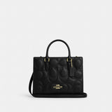 Coach Maggie Small Tote Bag In Signature Leather Gold Black