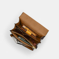 Coach Klare Crossbody Bag In Blocked Signature Canvas Gold Walnut Tan