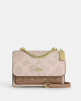 Coach Klare Crossbody Bag In Blocked Signature Canvas Signature Canvas-Gold-Sand-Tan