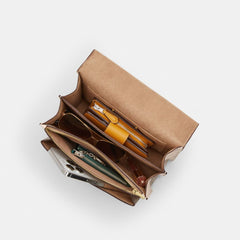 Coach Klare Crossbody Bag In Blocked Signature Canvas Gold Sand Tan