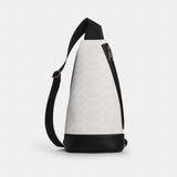 Coach Dominic Sling Pack In Signature Canvas Gunmetal Chalk Black