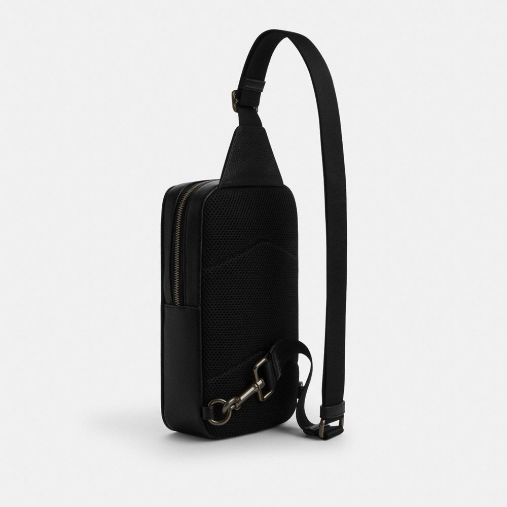 Coach Sullivan Pack In Signature Canvas With Patches Gunmetal Charcoal Multi