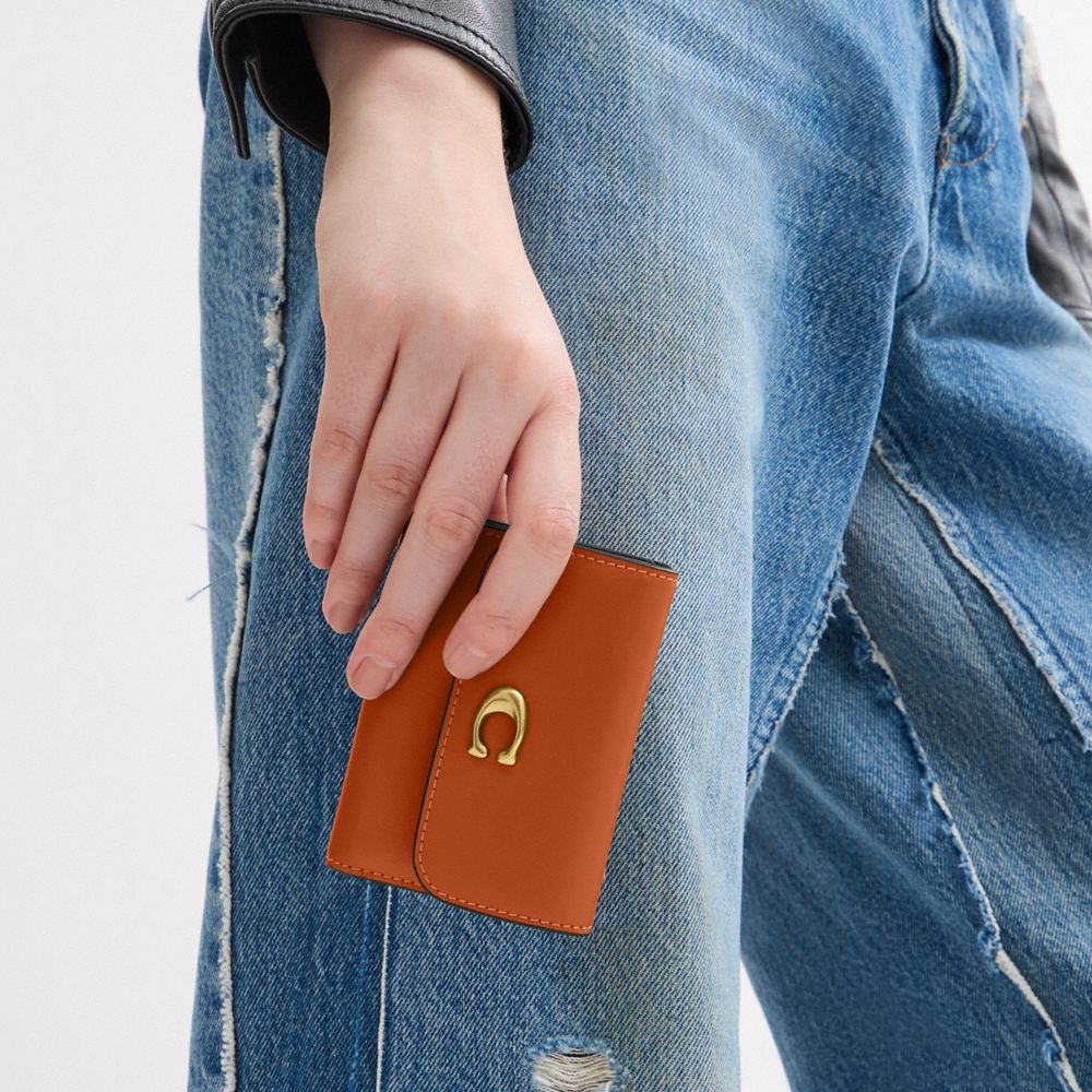 Coach Essential Card Holder Wallet Brass Toffee