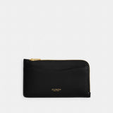 Coach New York Zip Card Case Brass Black