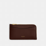 Coach New York Zip Card Case Brass Maple