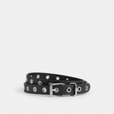 Coach Roller Buckle Belt, 25 Mm Silver Black