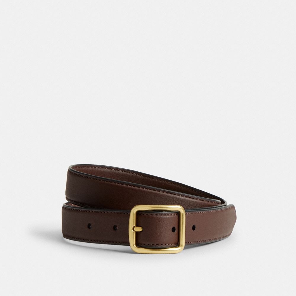 Coach Classic Buckle Belt With Hip Detail, 25 Mm Brass Maple
