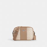 Coach Jamie Camera Bag In Signature Canvas With Stripe Silver Sand Taupe