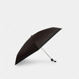 Coach Uv Protection Mini Umbrella In Signature Print Silver Walnut Black