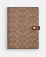 Coach Notebook In Signature Canvas Signature Canvas-Gold-Tan-Brown